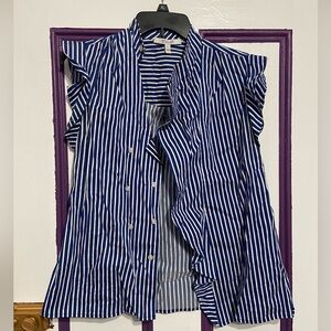 Derek Lam 10 Crosby Blue and White Shirt